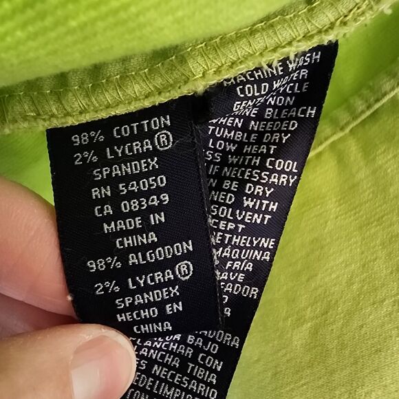 Jones New York Signature Womens Bright Green Full Zip Corduroy Jacket Sz M Trend - Picture 5 of 11